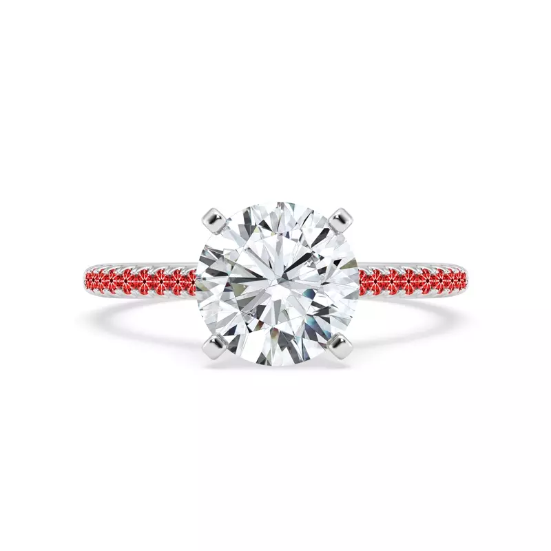Platinum Signature Hearts & Arrows Classic Pavé Cathedral Engagement Ring (.15ct. tw.)