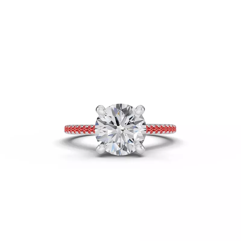 Platinum Signature Hearts & Arrows Classic Pavé Cathedral Engagement Ring (.15ct. tw.)