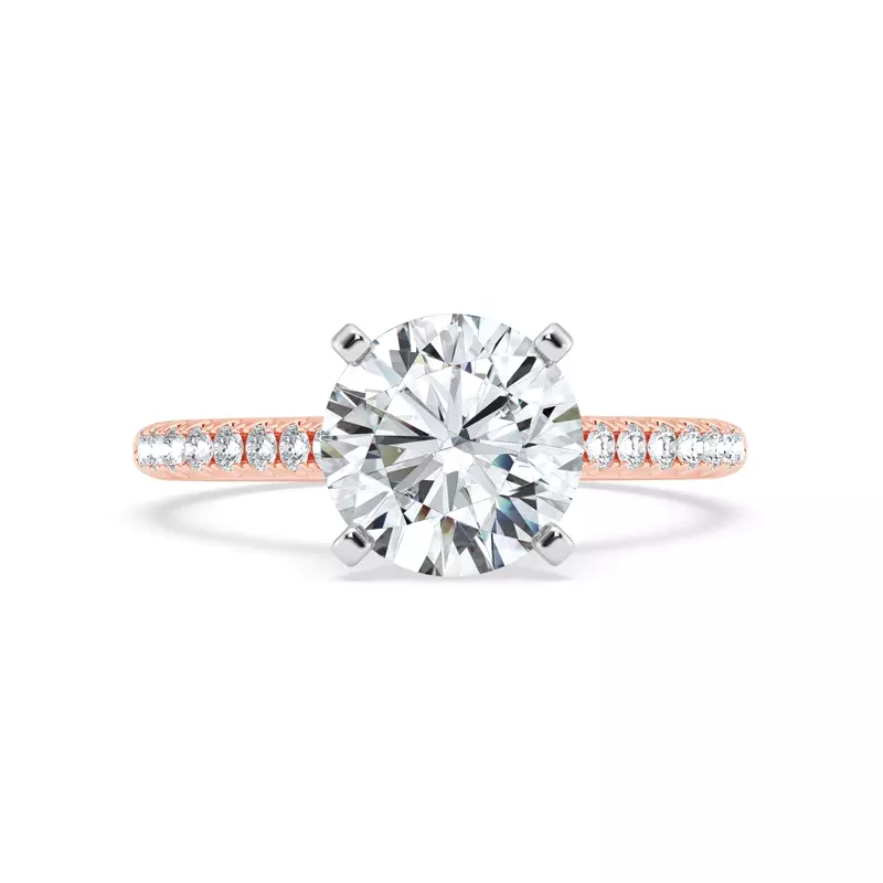 14K Rose Gold Tradition Pavé Cathedral Engagement Ring (1/5ct. tw.)