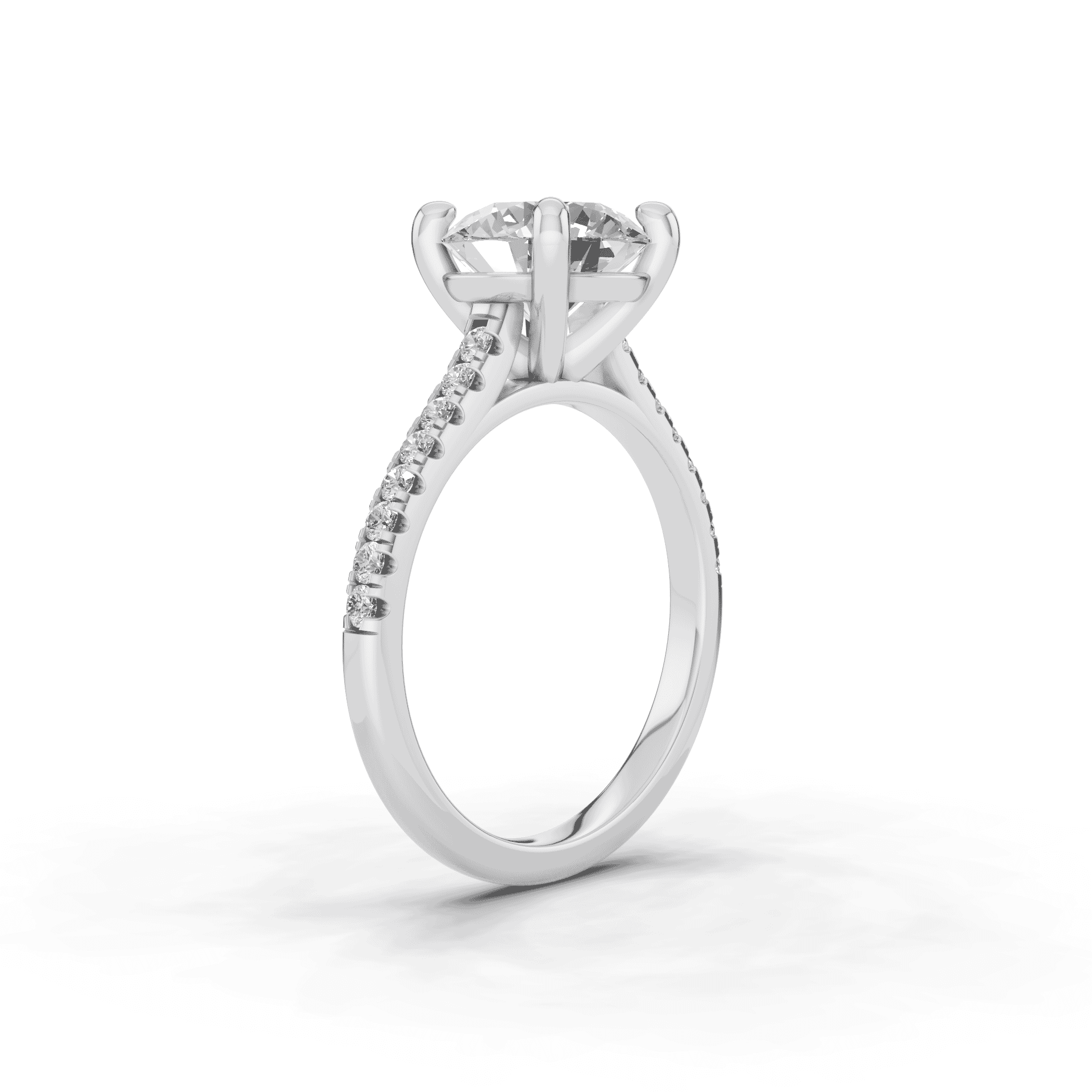 14K White Gold Tradition Pavé Cathedral Engagement Ring (1/5ct. tw.)