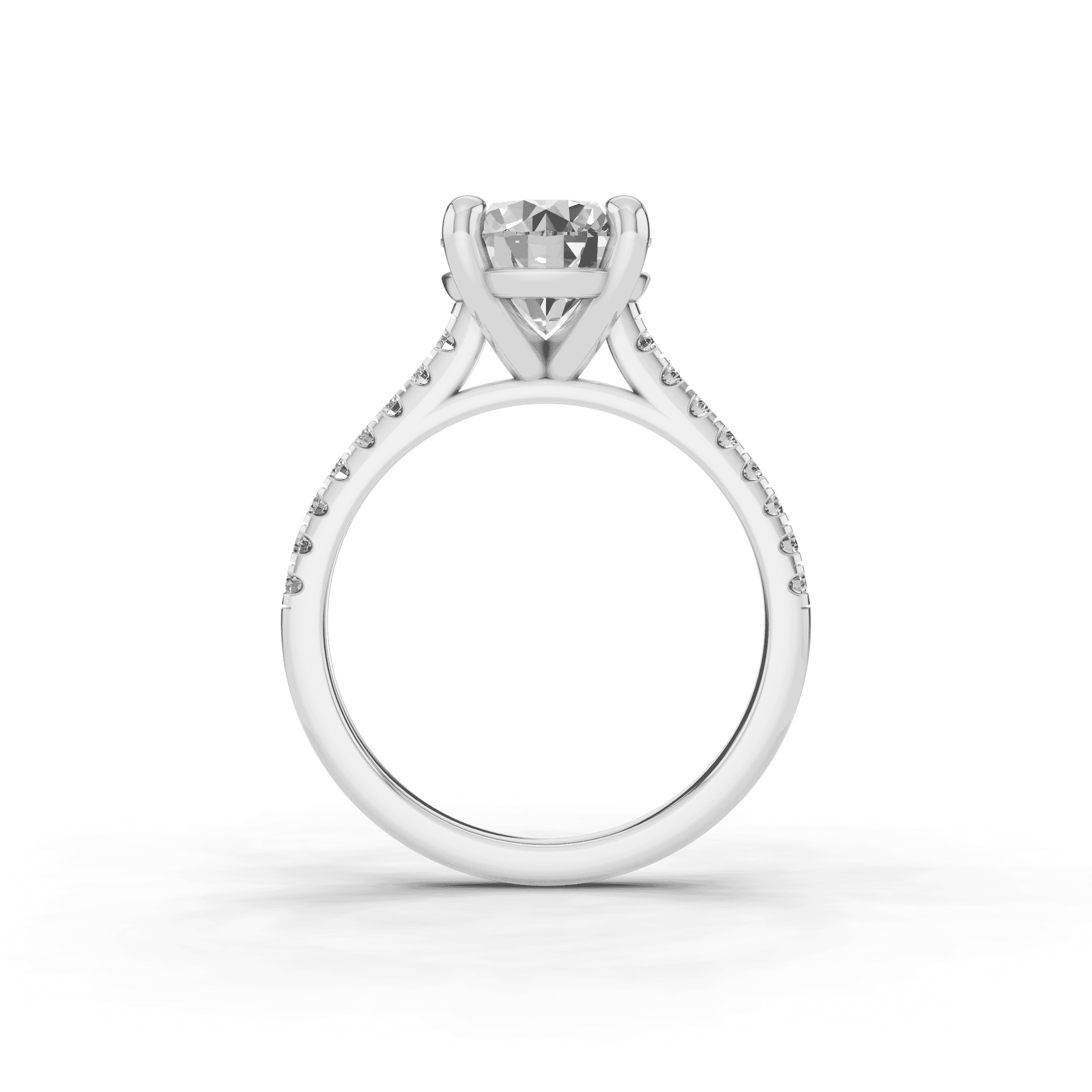 14K White Gold Tradition Pavé Cathedral Engagement Ring (1/5ct. tw.)
