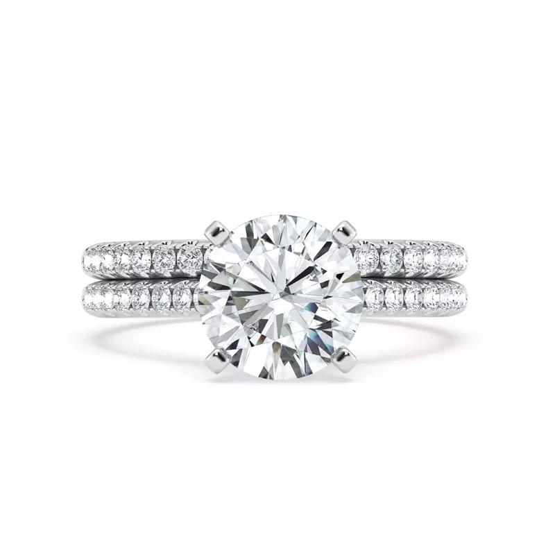 Platinum Tradition Pavé Cathedral Engagement Ring (1/5ct. tw.)