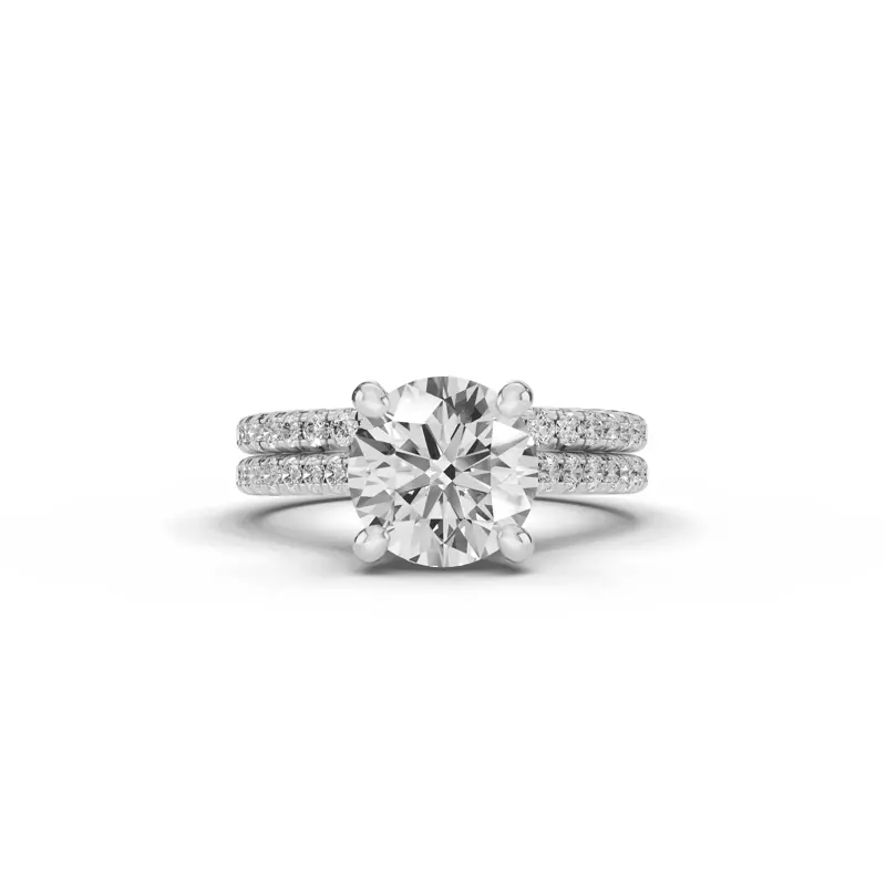 Platinum Tradition Pavé Cathedral Engagement Ring (1/5ct. tw.)