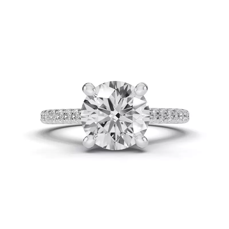 Signature Hearts & Arrows Classic Pavé Cathedral Engagement Ring (1/5ct. tw.)