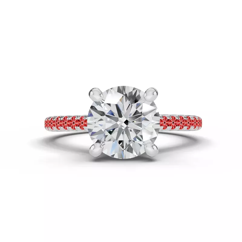 Platinum Signature Hearts & Arrows Classic Pavé Cathedral Engagement Ring (1/5ct. tw.)