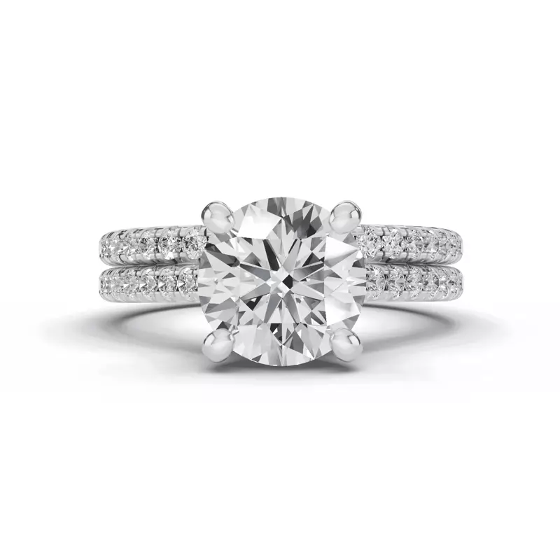Platinum Signature Hearts & Arrows Classic Pavé Cathedral Engagement Ring (1/5ct. tw.)