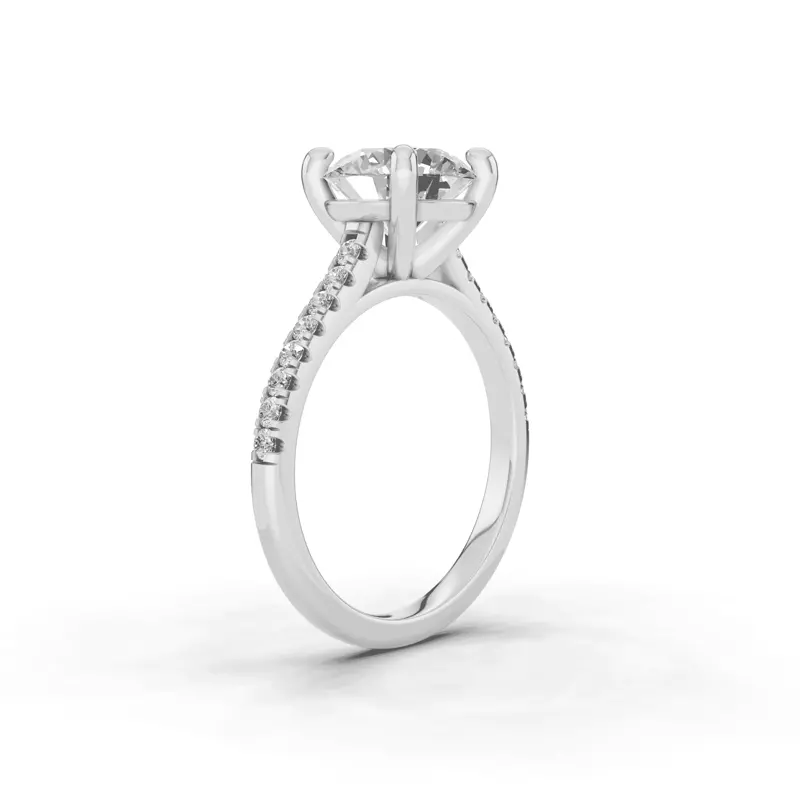 Platinum Signature Hearts & Arrows Classic Pavé Cathedral Engagement Ring (1/5ct. tw.)