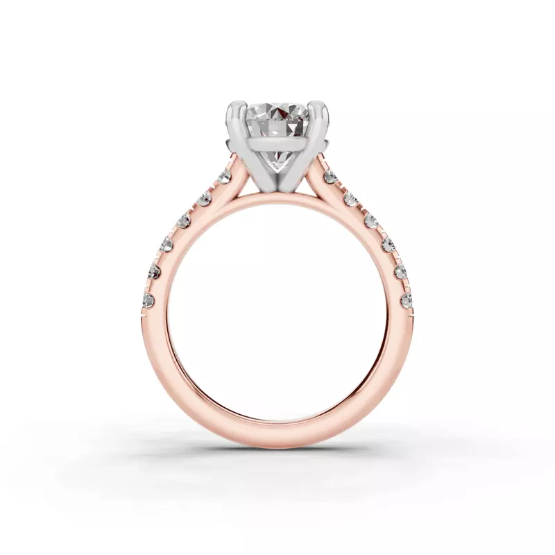 14K Rose Gold Tradition Pavé Cathedral Engagement Ring (.45ct. tw.)