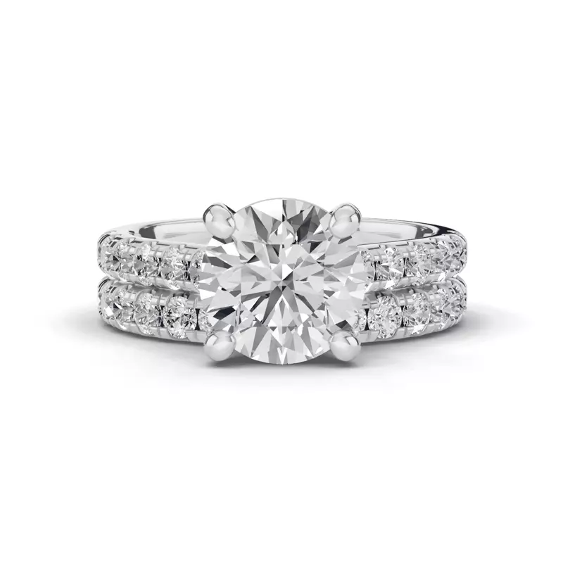 Platinum Tradition Pavé Cathedral Engagement Ring (.45ct. tw.)