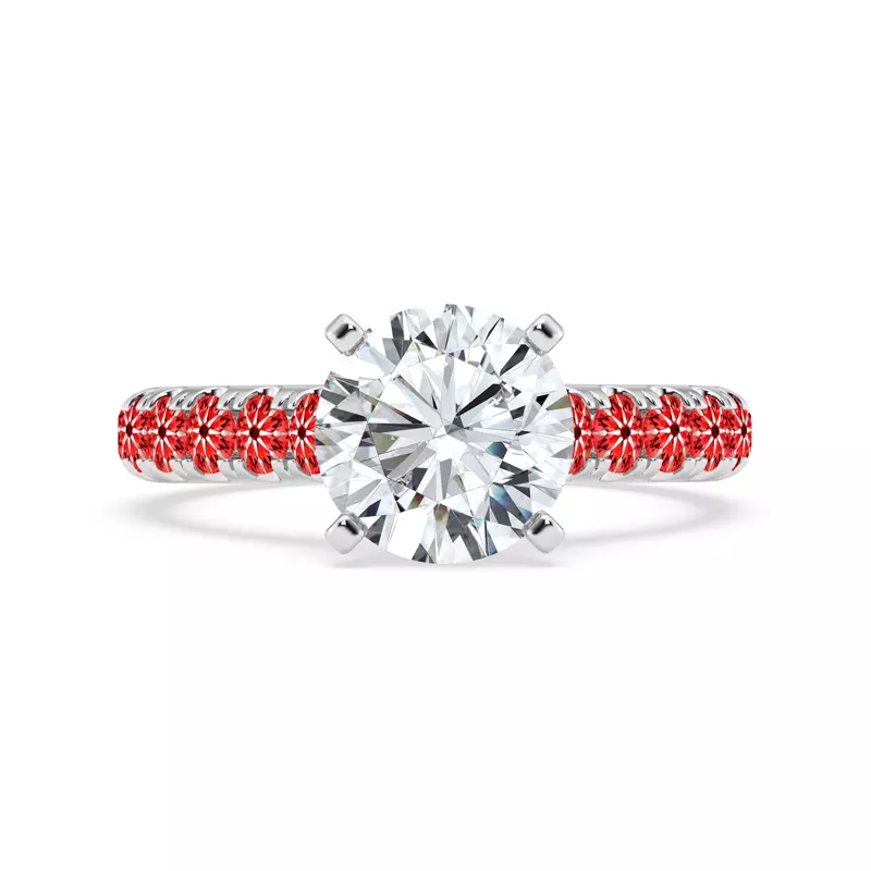Platinum Signature Hearts & Arrows Classic Pavé Cathedral Engagement Ring (.70ct. tw.)