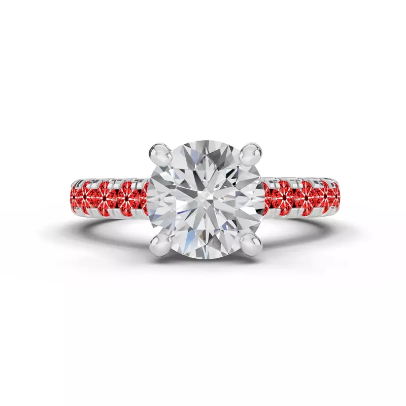 Platinum Signature Hearts & Arrows Classic Pavé Cathedral Engagement Ring (.70ct. tw.)