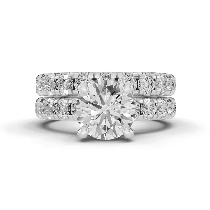 Platinum Tradition Pavé Cathedral Engagement Ring (.90ct. tw.)