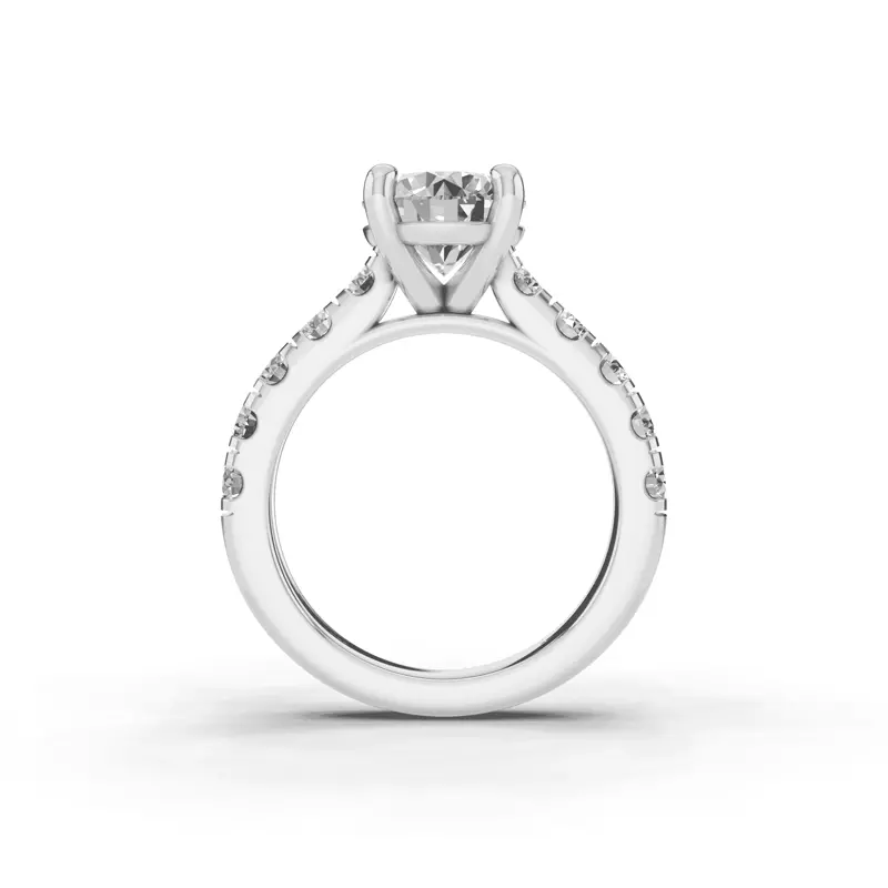 Platinum Tradition Pavé Cathedral Engagement Ring (.90ct. tw.)