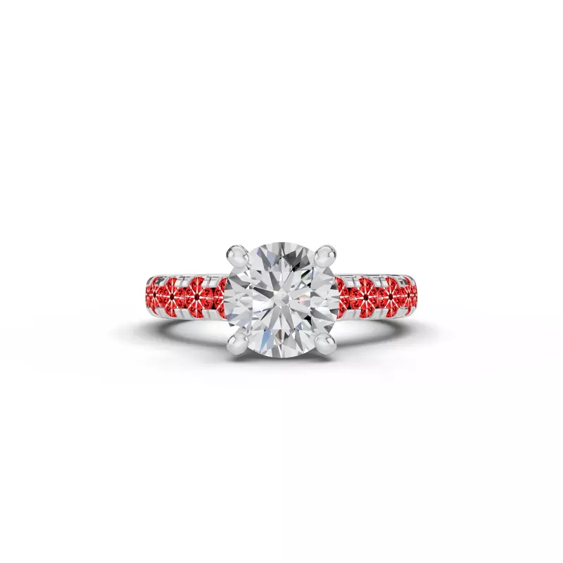 Platinum Signature Hearts & Arrows Classic Pavé Cathedral Engagement Ring (.90ct. tw.)