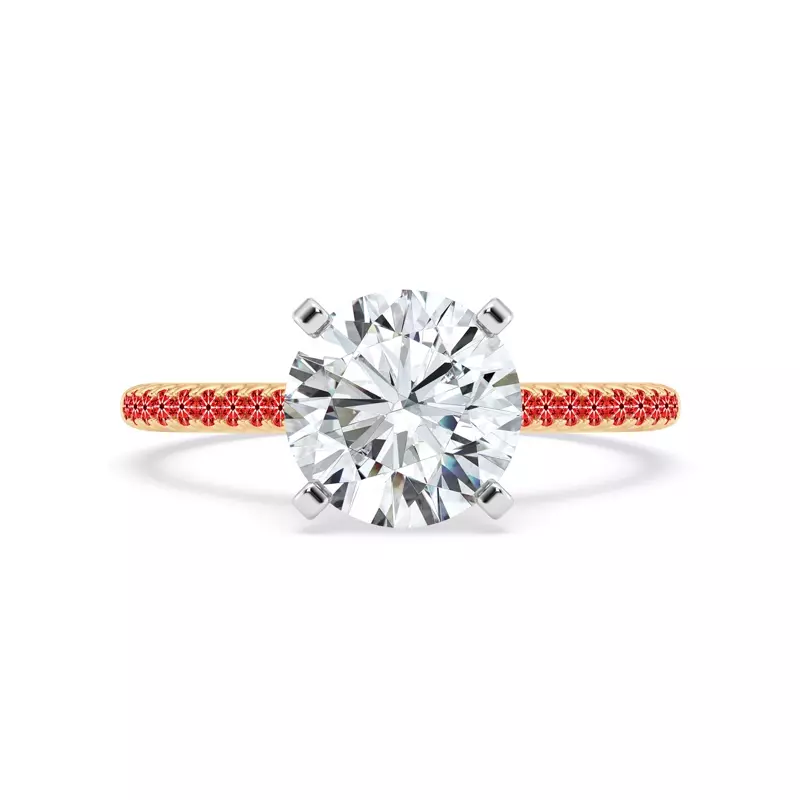 18K Yellow Gold Signature Hearts & Arrows Classic Hidden Halo Cathedral Engagement Ring (1/4ct. tw.)