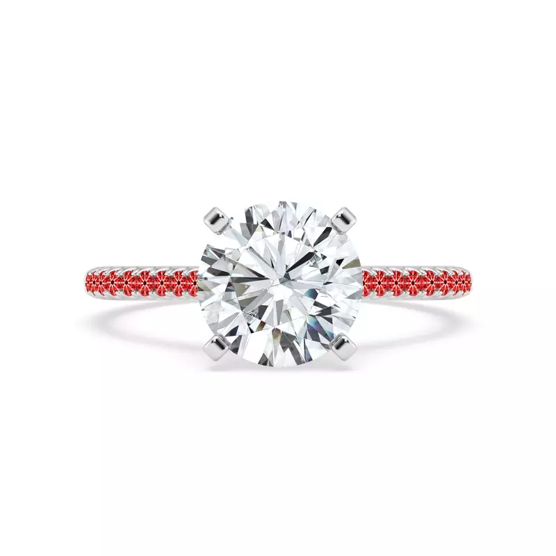 14K White Gold Signature Hearts & Arrows Classic Hidden Halo Cathedral Engagement Ring (1/4ct. tw.)
