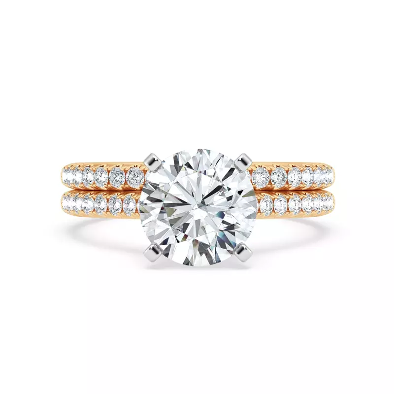 14K Yellow Gold Tradition Hidden Halo Cathedral Pavé Engagement Ring (.30ct. tw.)
