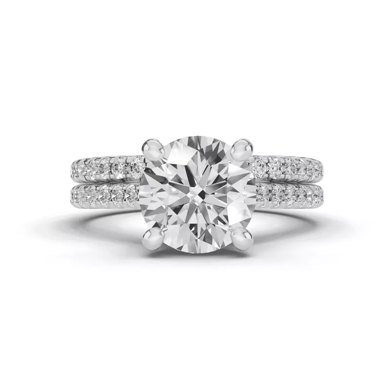 Platinum Tradition Hidden Halo Cathedral Pavé Engagement Ring (.30ct. tw.)