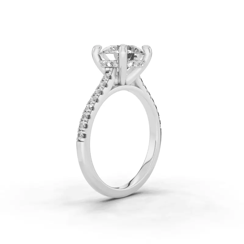 Platinum Tradition Hidden Halo Cathedral Pavé Engagement Ring (.30ct. tw.)