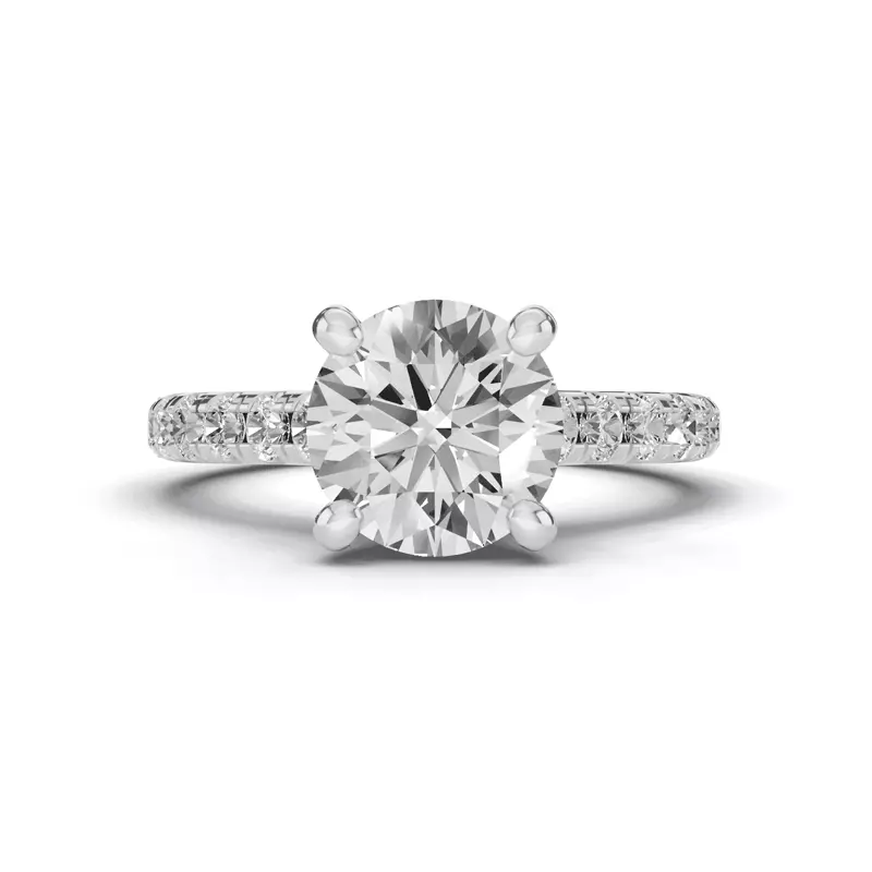 Signature Hearts & Arrows Classic Hidden Halo Cathedral Engagement Ring (.55ct. tw.)