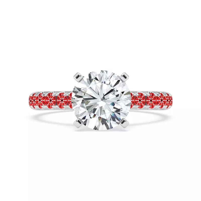 Platinum Signature Hearts & Arrows Classic Hidden Halo Cathedral Engagement Ring (.55ct. tw.)