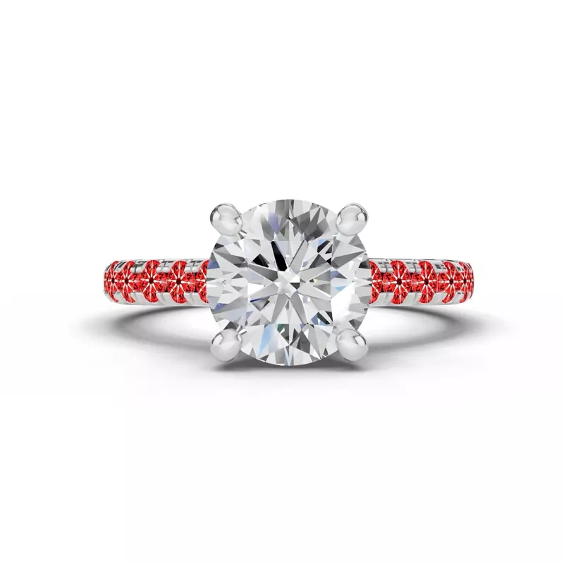 Platinum Signature Hearts & Arrows Classic Hidden Halo Cathedral Engagement Ring (.55ct. tw.)