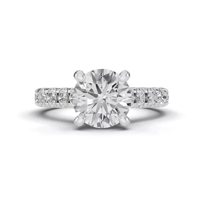 Platinum Signature Hearts & Arrows Classic Hidden Halo Cathedral Engagement Ring (.80ct. tw.)