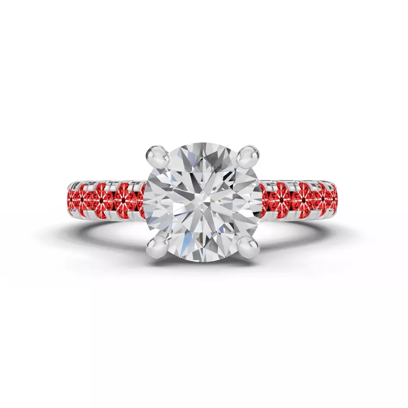 Platinum Signature Hearts & Arrows Classic Hidden Halo Cathedral Engagement Ring (.80ct. tw.)