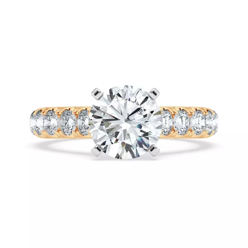 18K Yellow Gold Signature Hearts & Arrows Classic Hidden Halo Cathedral Engagement Ring (1.00ct. tw.)