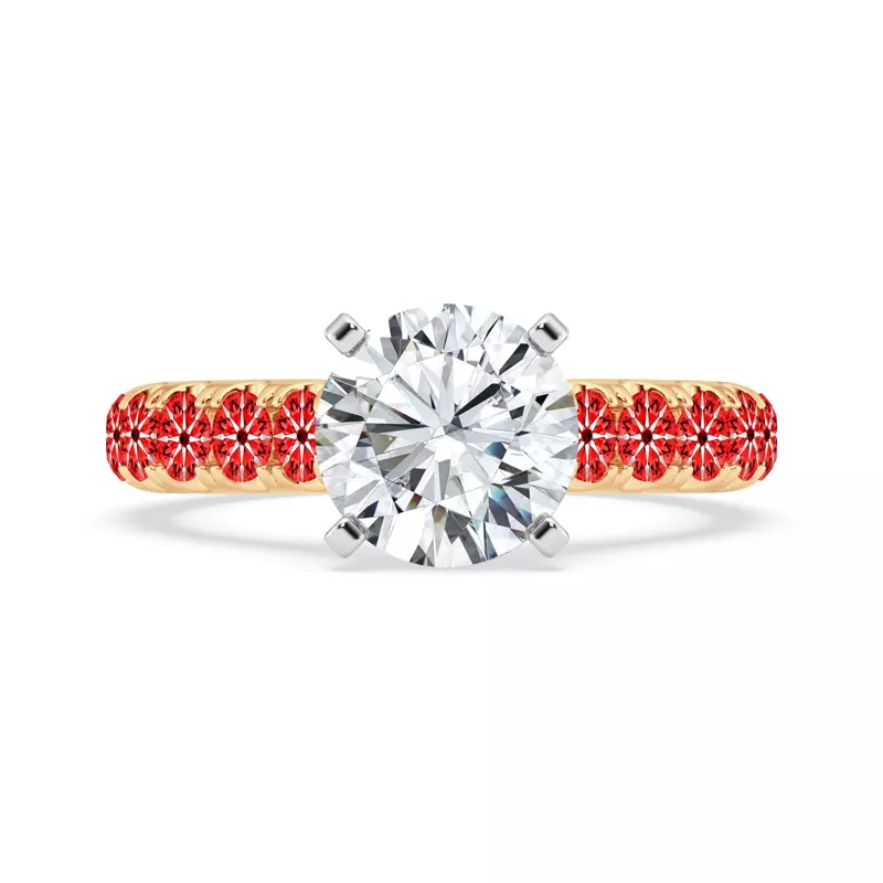 18K Yellow Gold Signature Hearts & Arrows Classic Hidden Halo Cathedral Engagement Ring (1.00ct. tw.)