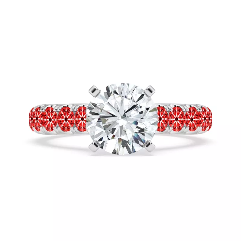 14K White Gold Signature Hearts & Arrows Classic Hidden Halo Cathedral Engagement Ring (1.00ct. tw.)