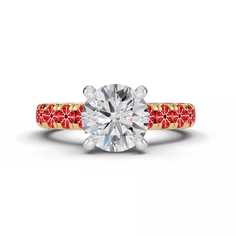 14K Yellow Gold Signature Hearts & Arrows Classic Hidden Halo Cathedral Engagement Ring (1.00ct. tw.)