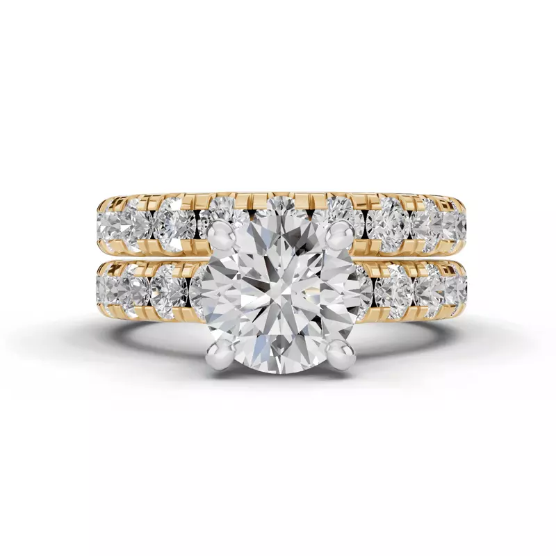 14K Yellow Gold Signature Hearts & Arrows Classic Hidden Halo Cathedral Engagement Ring (1.00ct. tw.)