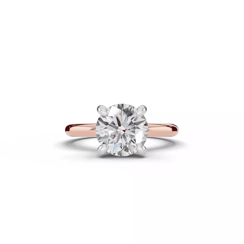14K Rose Gold Signature Hearts & Arrows Hidden Halo Engagement Ring (2mm)