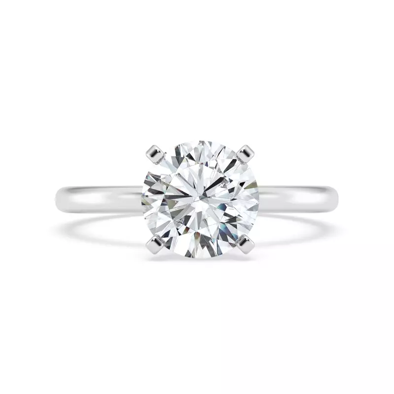 14K White Gold Signature Hearts & Arrows Hidden Halo Engagement Ring (2mm)