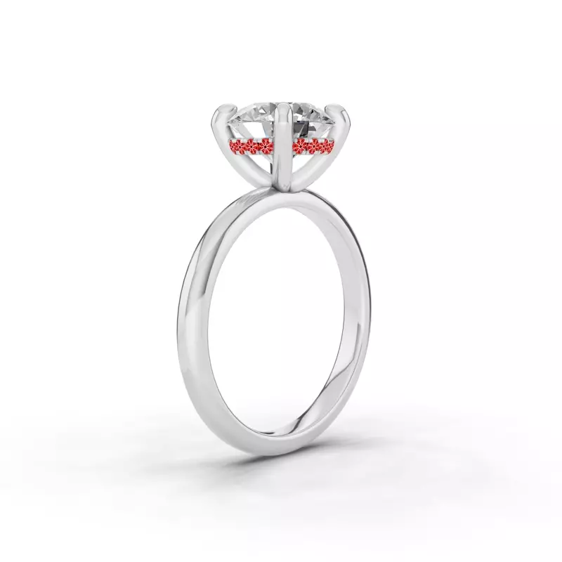 14K White Gold Signature Hearts & Arrows Hidden Halo Engagement Ring (2mm)