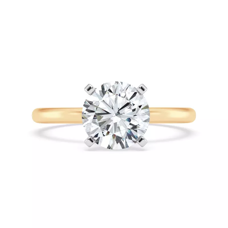 14K Yellow Gold Signature Hearts & Arrows Hidden Halo Engagement Ring (2mm)