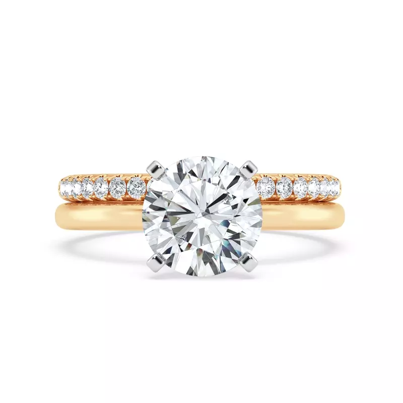 14K Yellow Gold Signature Hearts & Arrows Hidden Halo Engagement Ring (2mm)