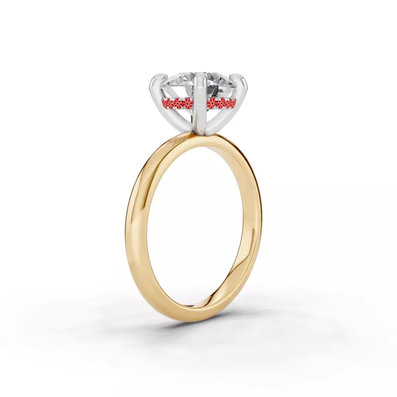 14K Yellow Gold Signature Hearts & Arrows Hidden Halo Engagement Ring (2mm)