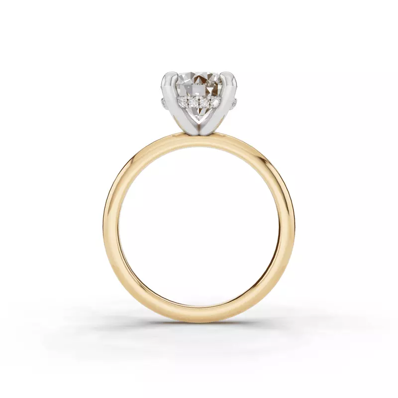 14K Yellow Gold Signature Hearts & Arrows Hidden Halo Engagement Ring (2mm)