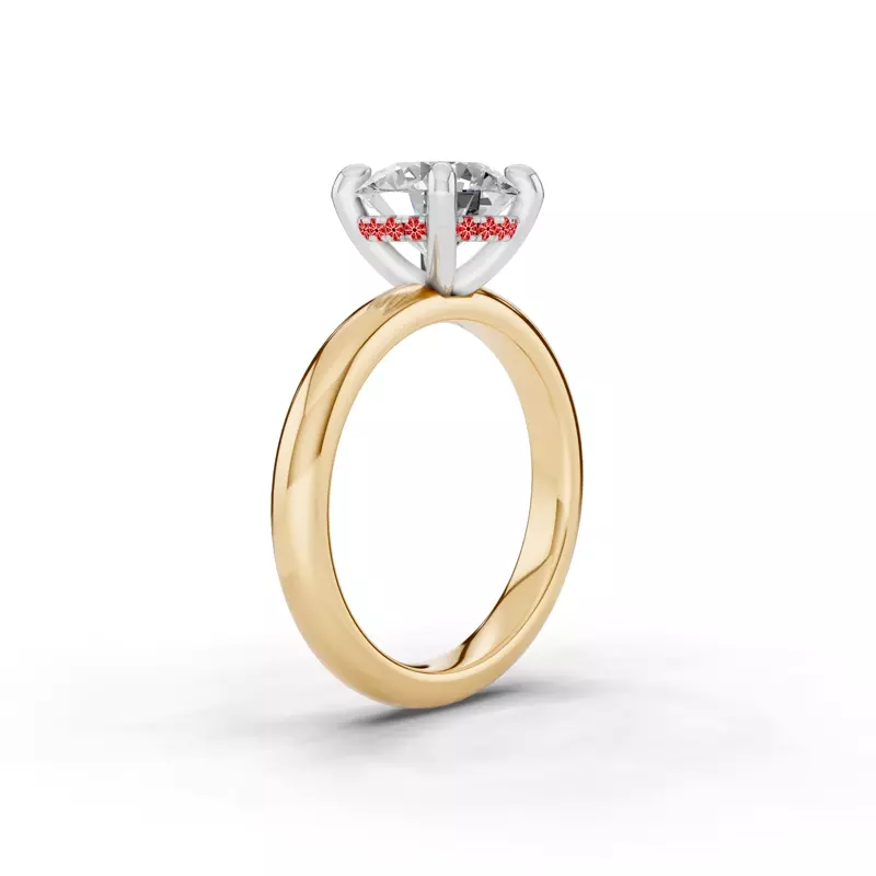 14K Yellow Gold Signature Hearts & Arrows Hidden Halo Engagement Ring (2.7mm)