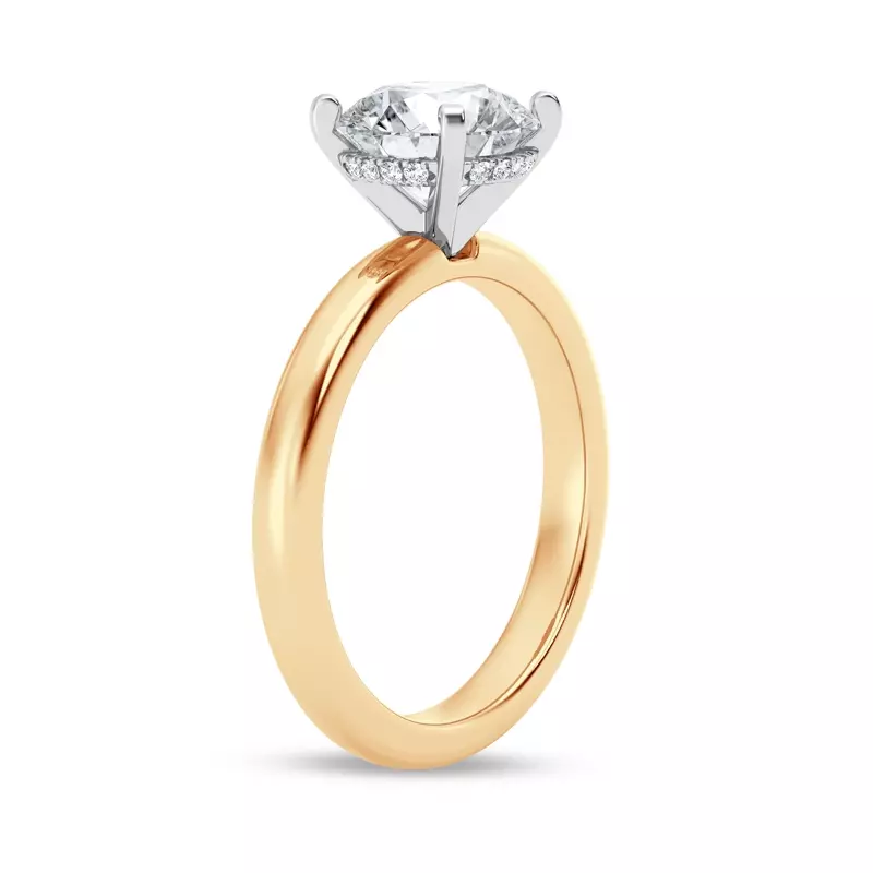 14K Yellow Gold Signature Hearts & Arrows Hidden Halo Engagement Ring (2.7mm)