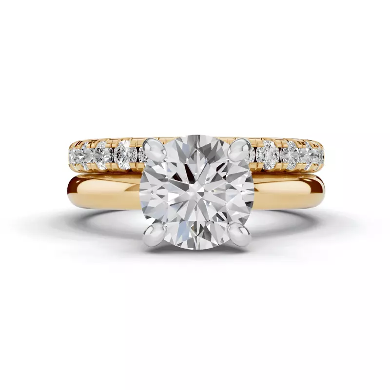 14K Yellow Gold Signature Hearts & Arrows Hidden Halo Engagement Ring (2.7mm)
