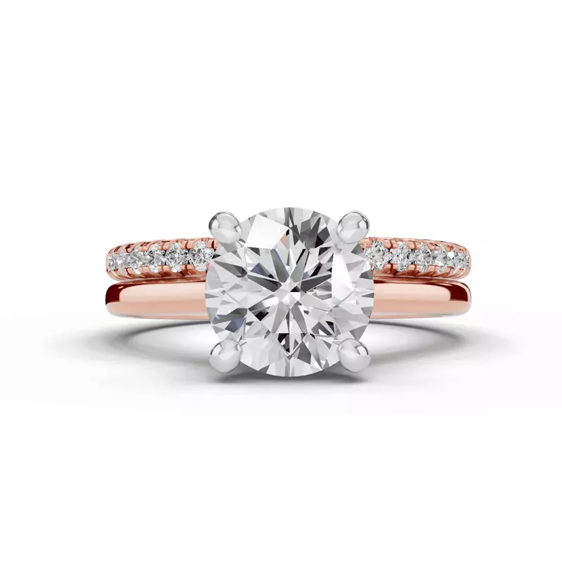 14K Rose Gold Tradition Cathedral Solitaire Engagement Ring (2mm)