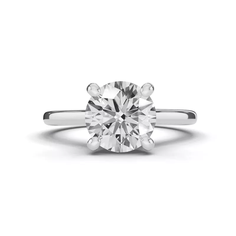 14K White Gold Tradition Cathedral Solitaire Engagement Ring (2mm)