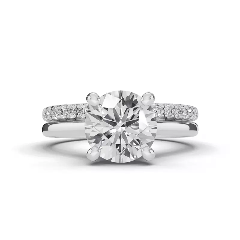 14K White Gold Tradition Cathedral Solitaire Engagement Ring (2mm)