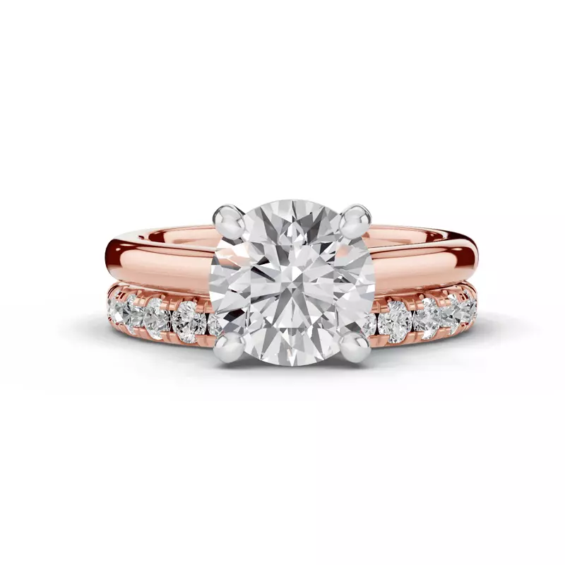 14K Rose Gold Tradition Cathedral Solitaire Engagement Ring (2.7mm)