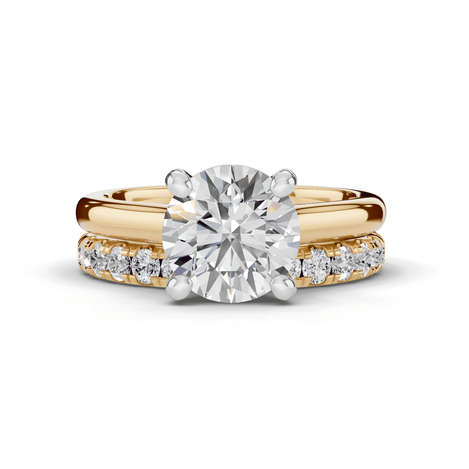 14K Yellow Gold Tradition Cathedral Solitaire Engagement Ring (2.7mm)