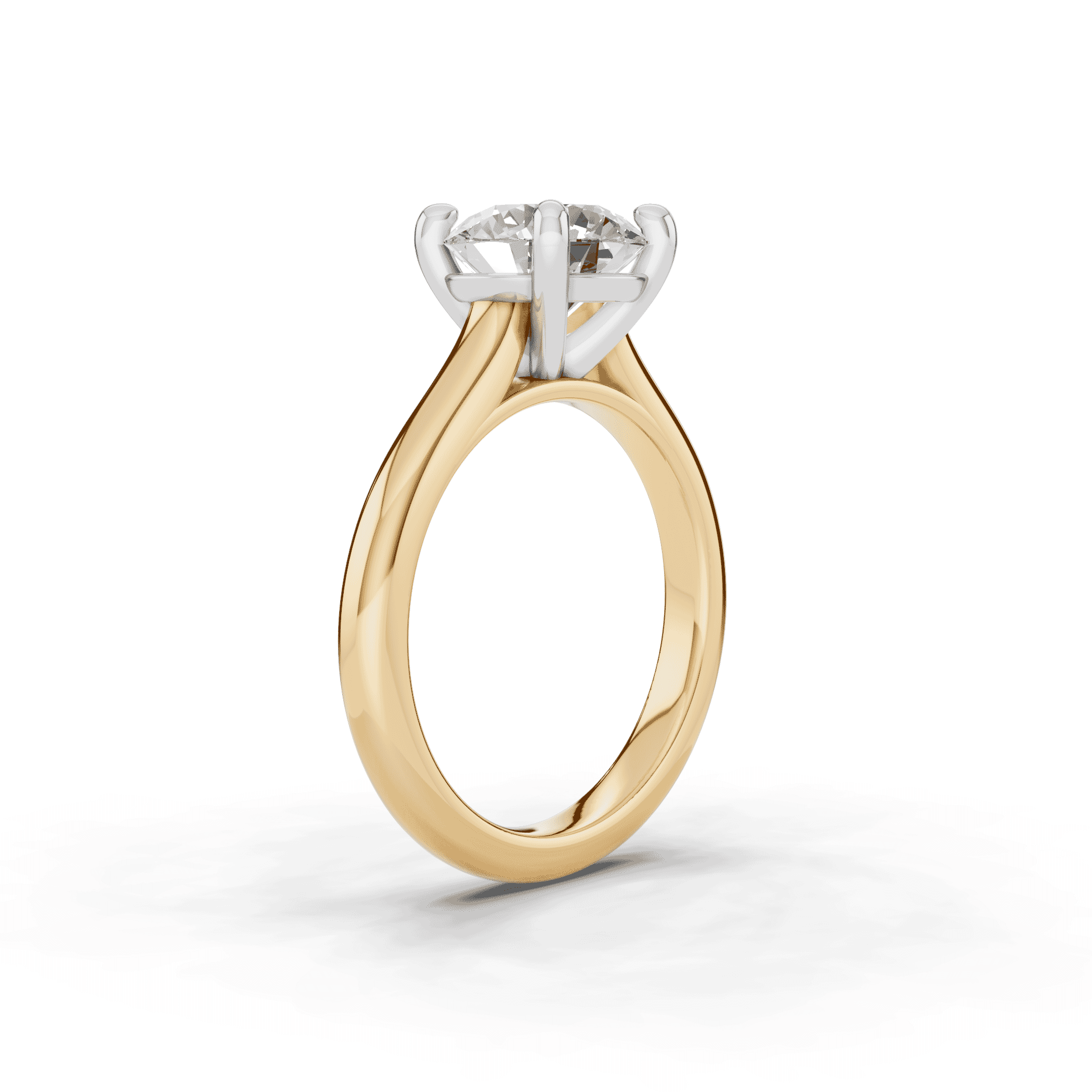 14K Yellow Gold Tradition Cathedral Solitaire Engagement Ring (2.7mm)