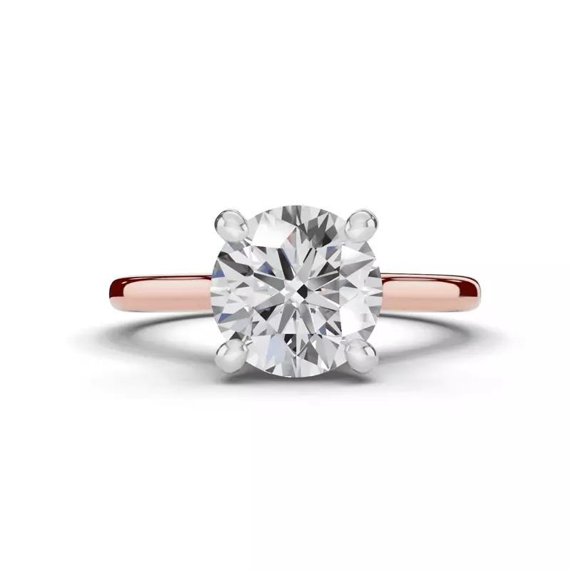 14K Rose Gold Tradition Hidden Halo Cathedral Engagement Ring (2mm)